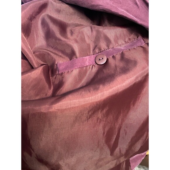 Vintage TULLIANO 100% Silk Track Bomber Jacket Men's XXL Burgundy Zip Lined - Picture 8 of 11